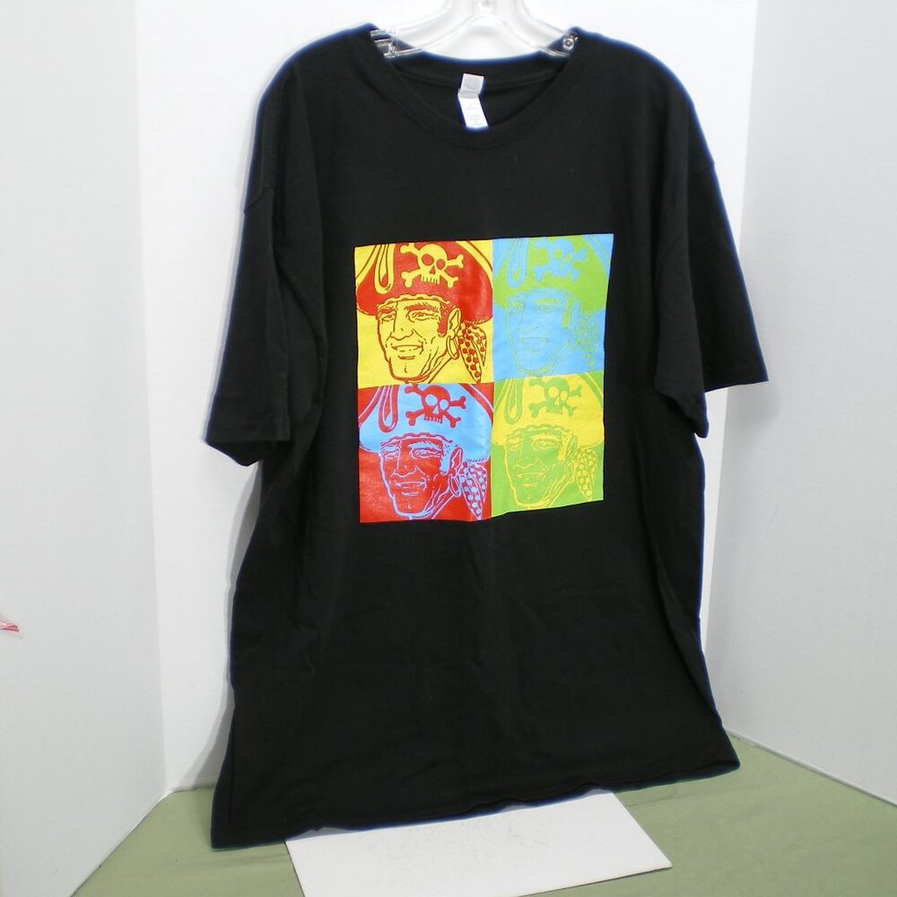 Pittsburgh Pirates Promotional Graphic Tee Shirt, Black with Colorful Design, XL